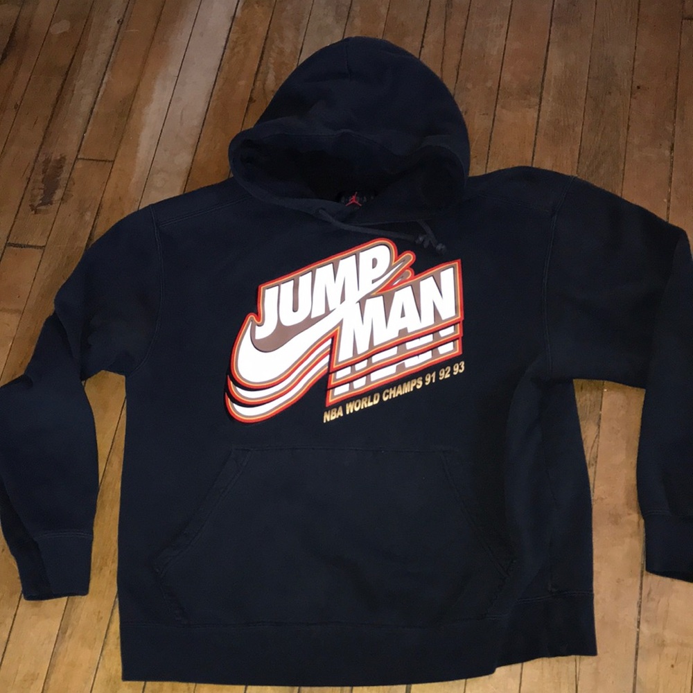 Jordan Navy Hoodie with Bold Jumpman Graphic